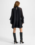 Veronica Beard Adlington Silk Mini Dress - Black