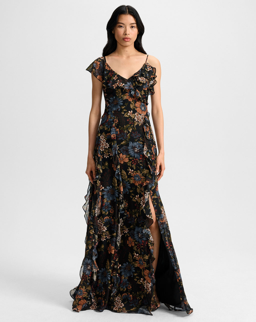 Veronica Beard Madeline Silk Maxi Dress - Black Multi