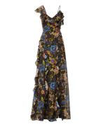 Veronica Beard Madeline Silk Maxi Dress - Black Multi