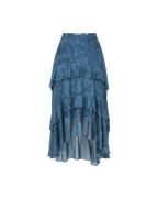 Veronica Beard Graeme Silk Midi Skirt - Ocean/Black