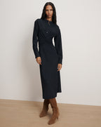Veronica Beard Ellers Midi Shirtdress Dress - Navy