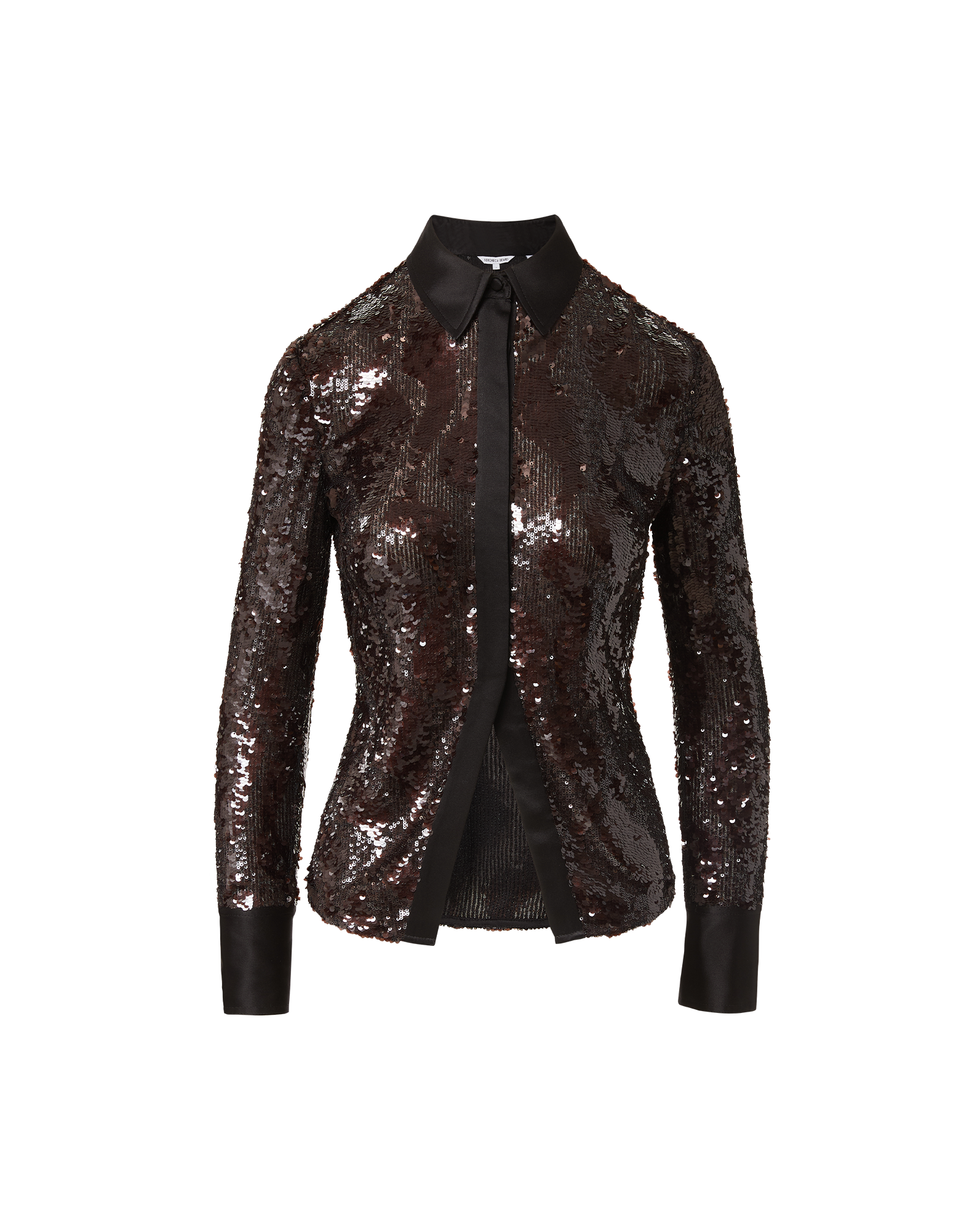 Veronica Beard Matty Sequin Button-Down Shirt - Dark Currant