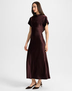 Veronica Beard Redgrave Silk Midi Dress - Dark Currant