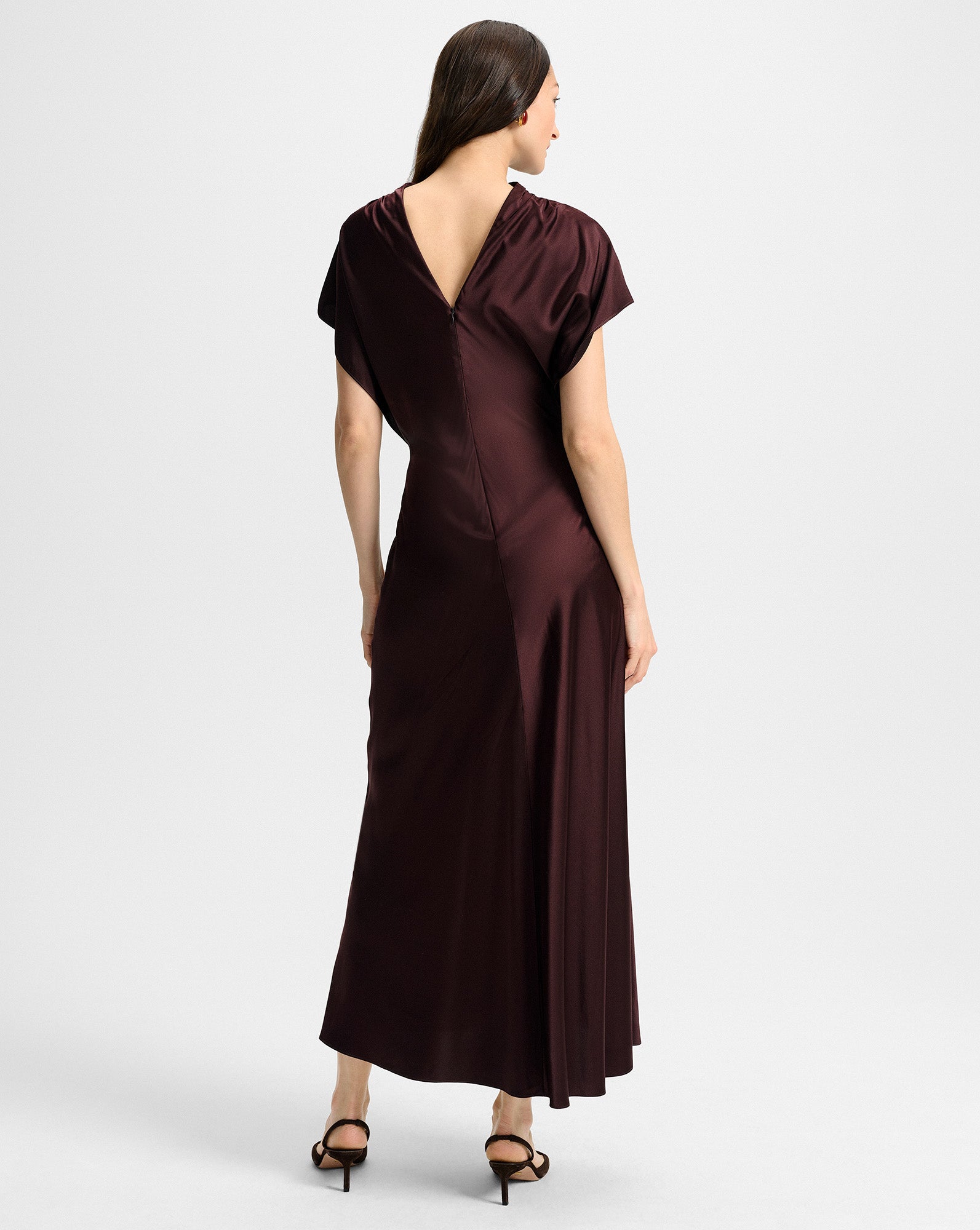 Redgrave Silk Midi Dress in Maroon Dark Currant Redgrave Silk Midi Dress in Maroon Dark Currant