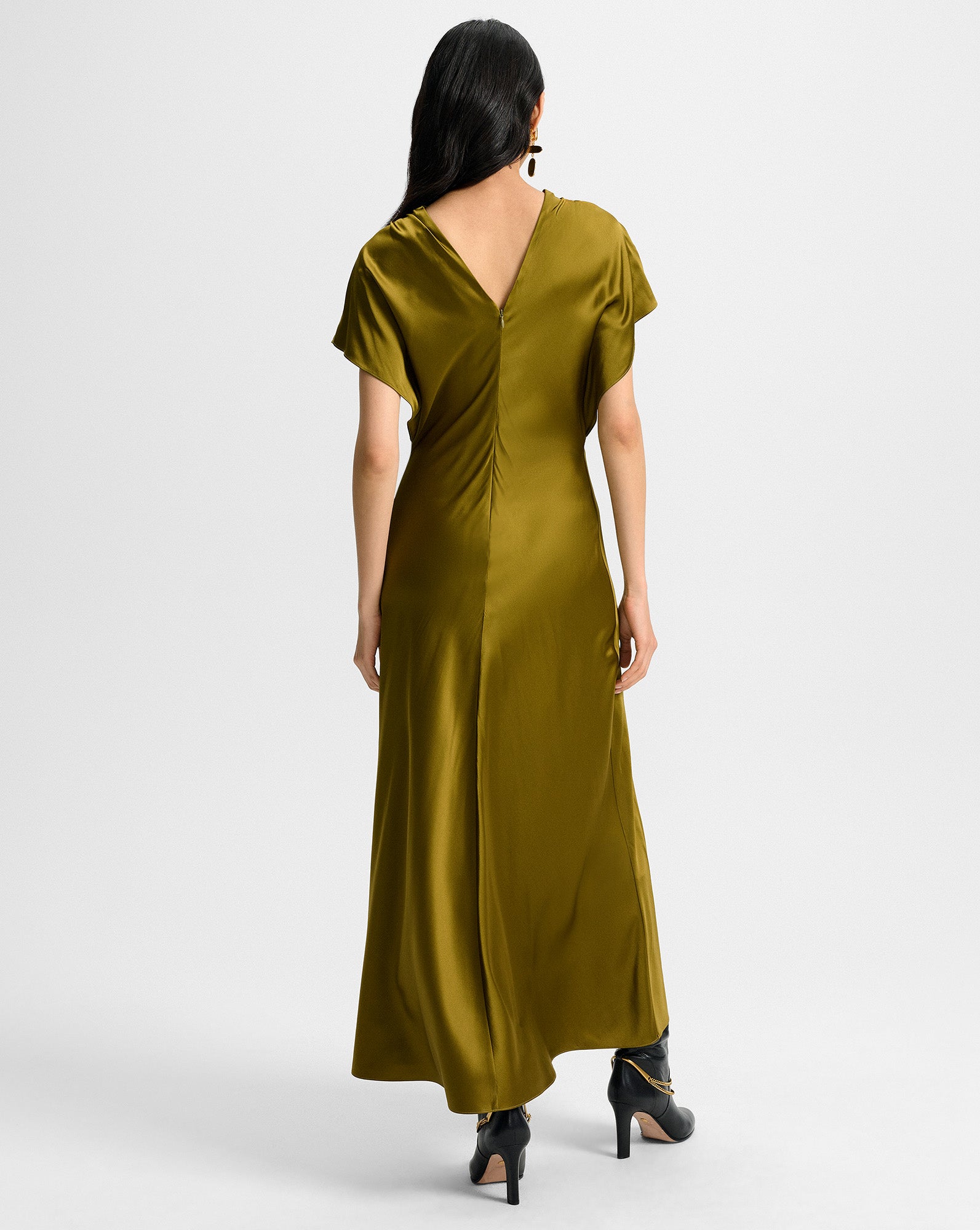 Redgrave Silk Midi Dress in Moss Green | Veronica Beard Redgrave Silk Midi Dress in Moss Green | Veronica Beard