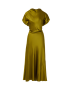 Veronica Beard Redgrave Silk Midi Dress - Moss