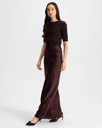 Veronica Beard Medina Silk Maxi Skirt - Dark Currant