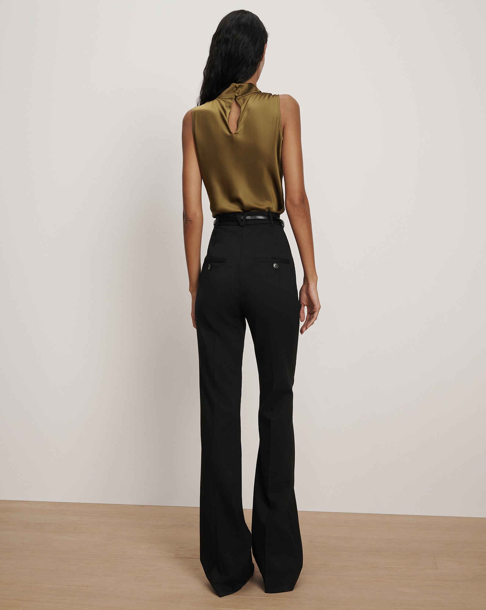 Veronica Beard Tam Silk Sleeveless Top - Moss
