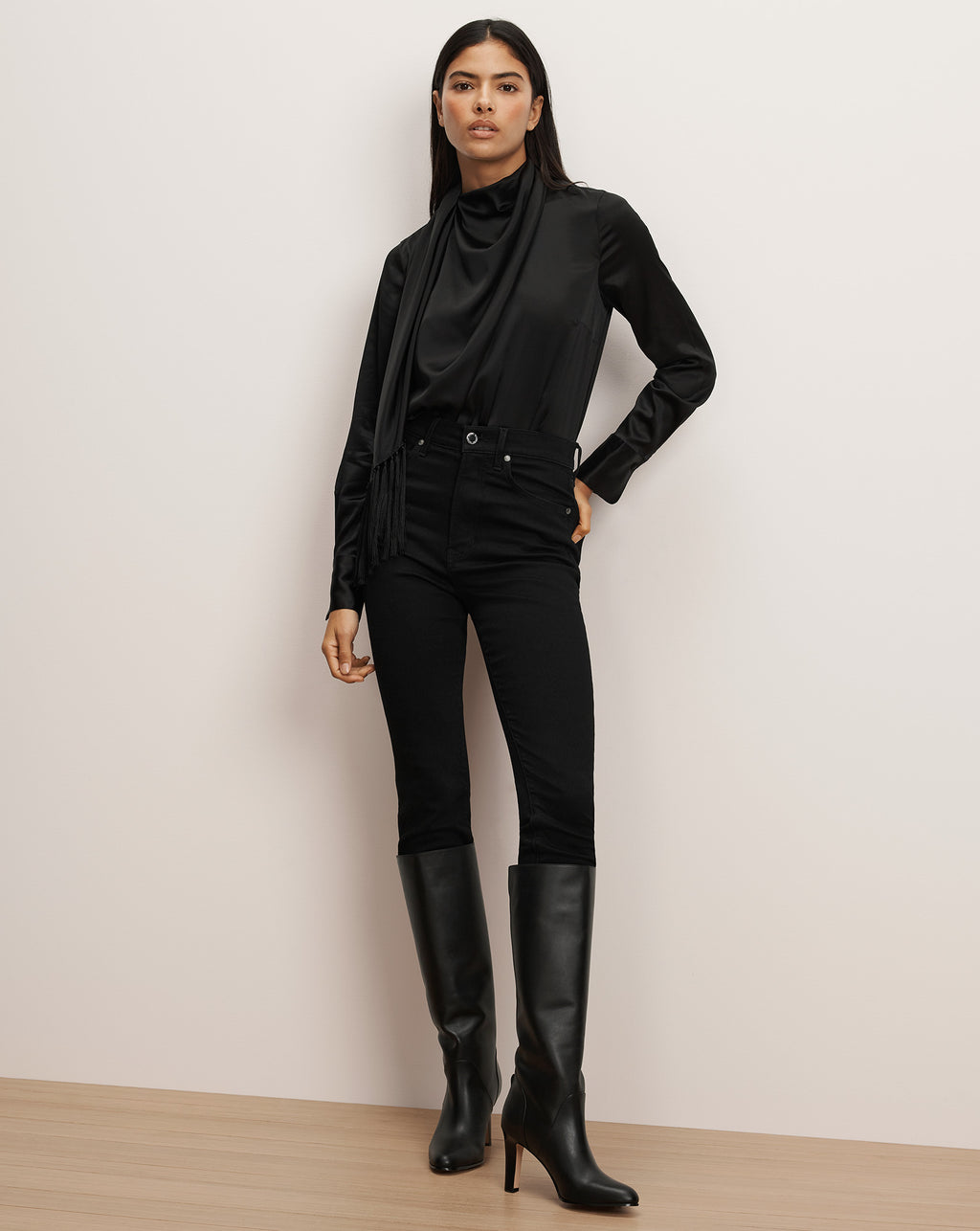 Veronica Beard Daleney Scarf Blouse - Black