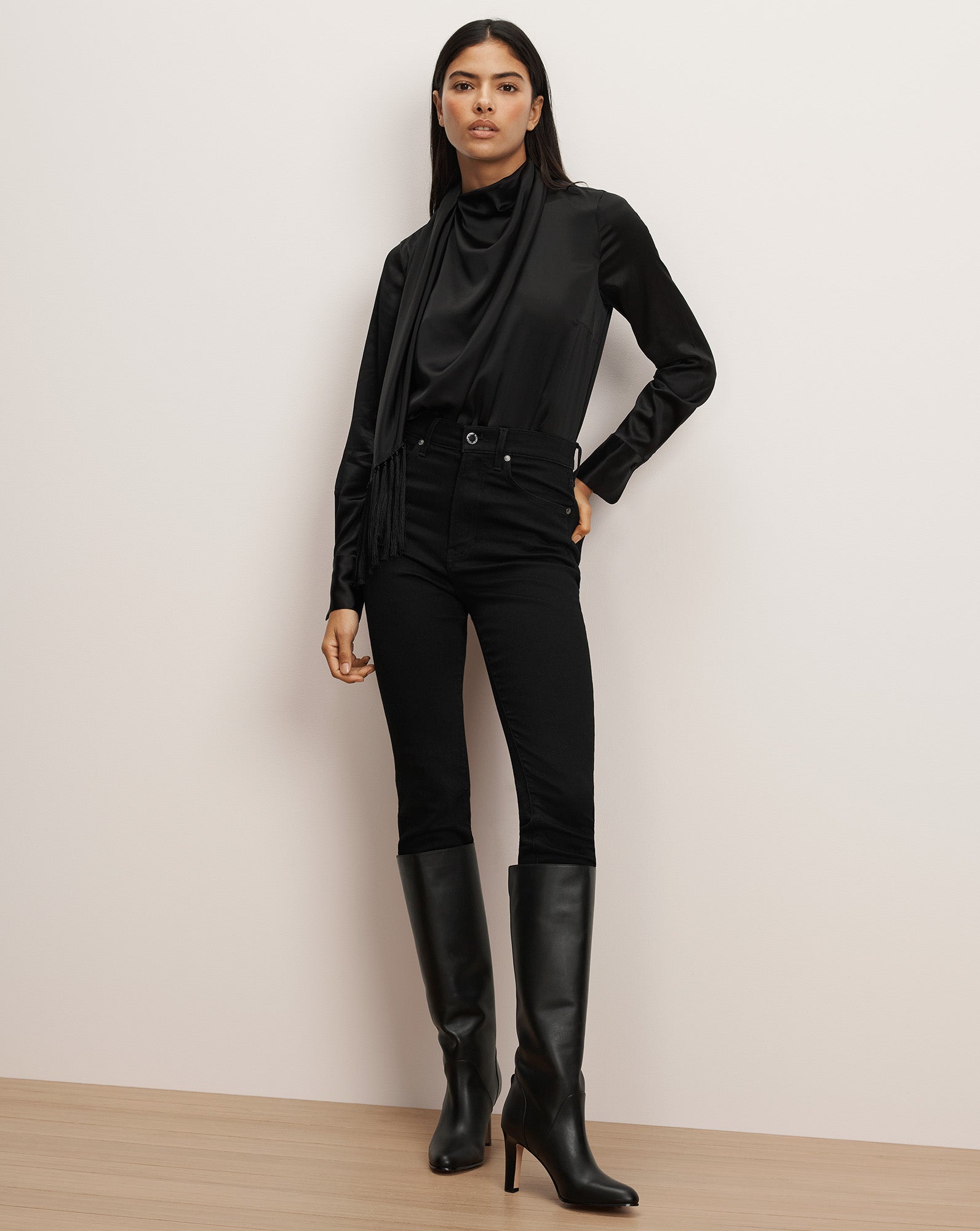 Veronica Beard Daleney Scarf Blouse - Black