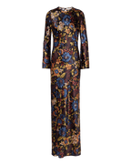 Veronica Beard Gemma Silk-Blend Maxi Dress - Black Multi