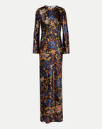 Veronica Beard Gemma Silk-Blend Maxi Dress - Black Multi