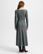 Veronica Beard Theodora Wool Midi Dress - Medium Heather Grey