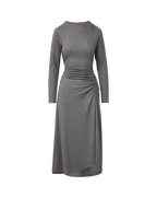 Theodora Wool Midi Dress in Medium Heather Grey | Veronica Beard