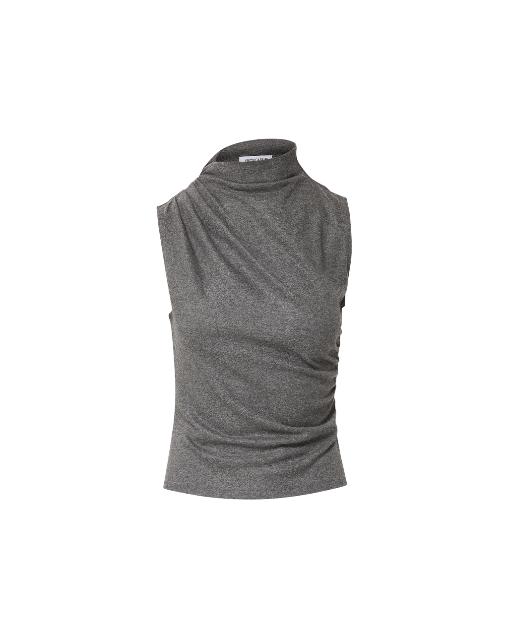 Veronica Beard Mylie Mock-Neck Tank Top Medium Heather Grey