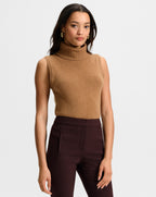 Veronica Beard Mazzy Cashmere Sleeveless Sweater - Dark Acorn Melange