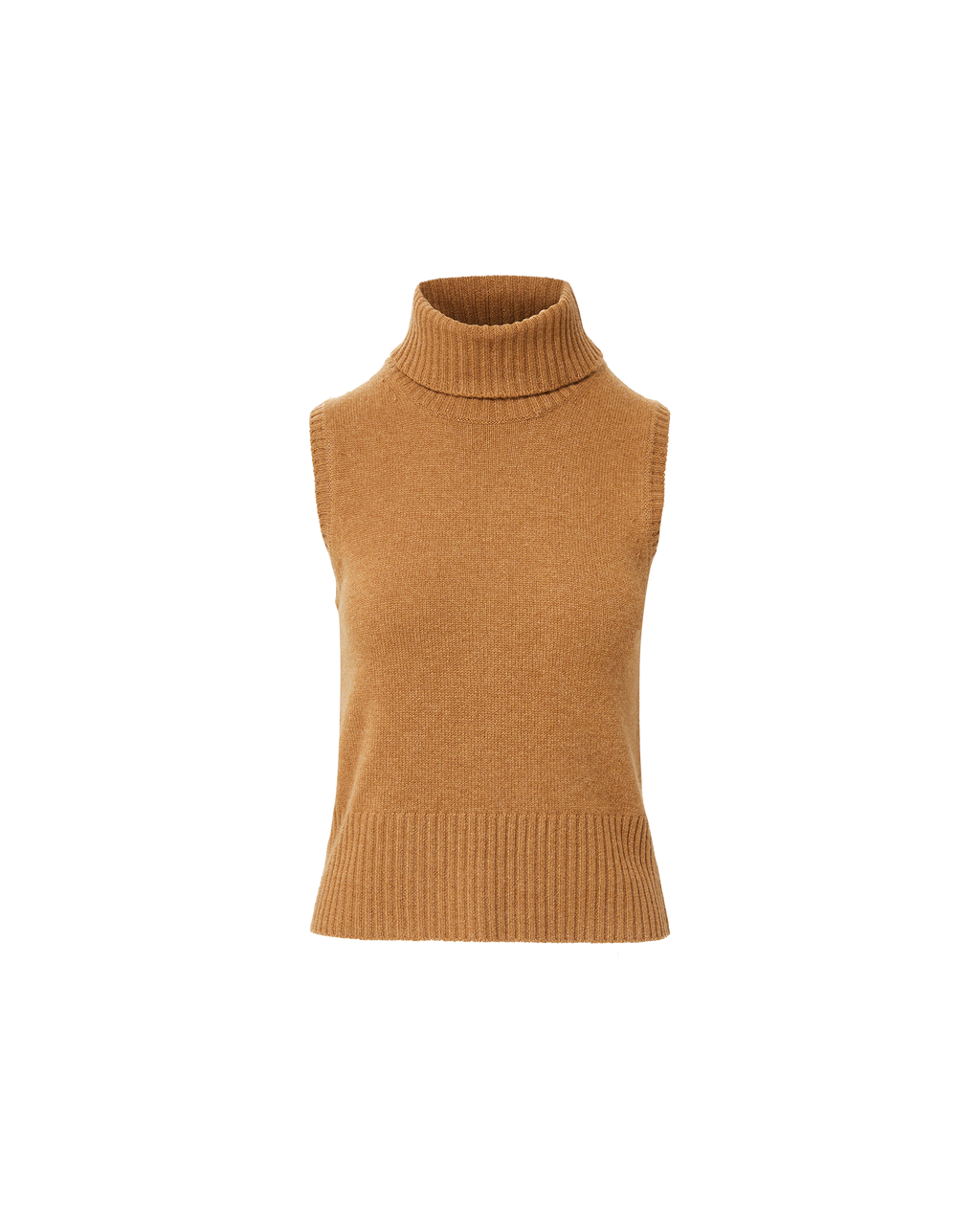 Mazzy Cashmere Sleeveless Sweater in Dark Acorn Brown Melange