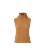 Veronica Beard Mazzy Cashmere Sleeveless Sweater - Dark Acorn Melange