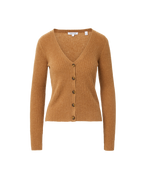 Veronica Beard Thelma Cashmere Cardigan - Dark Acorn Melange