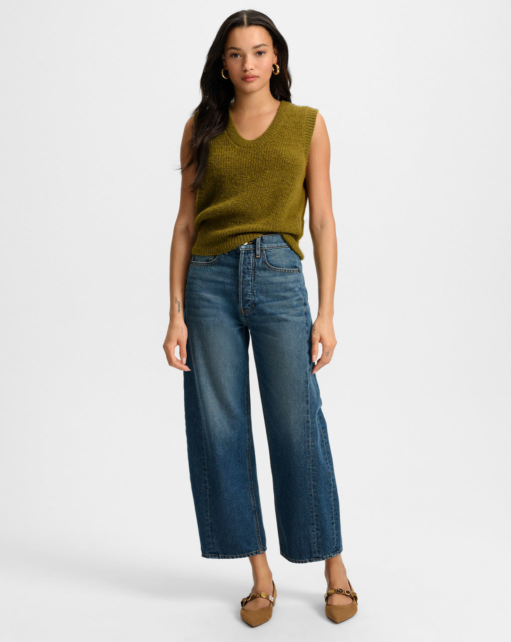 Veronica Beard Jovana Mohair Sweater Vest - Moss