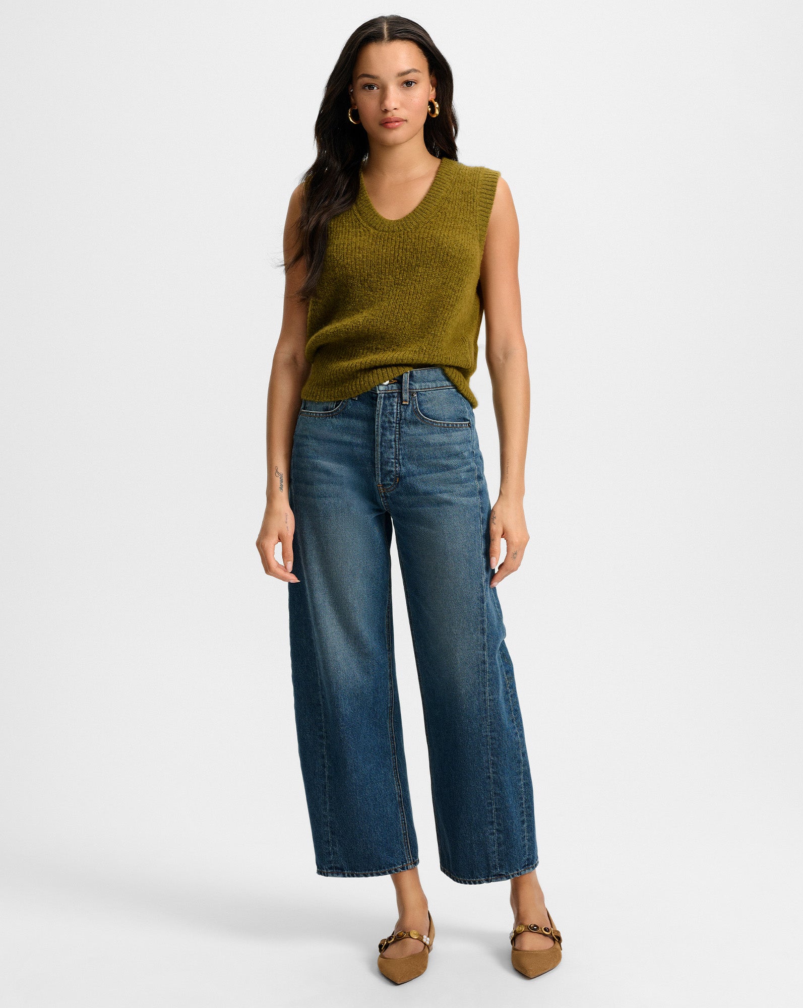 Veronica Beard Jovana Mohair Sweater Vest - Moss
