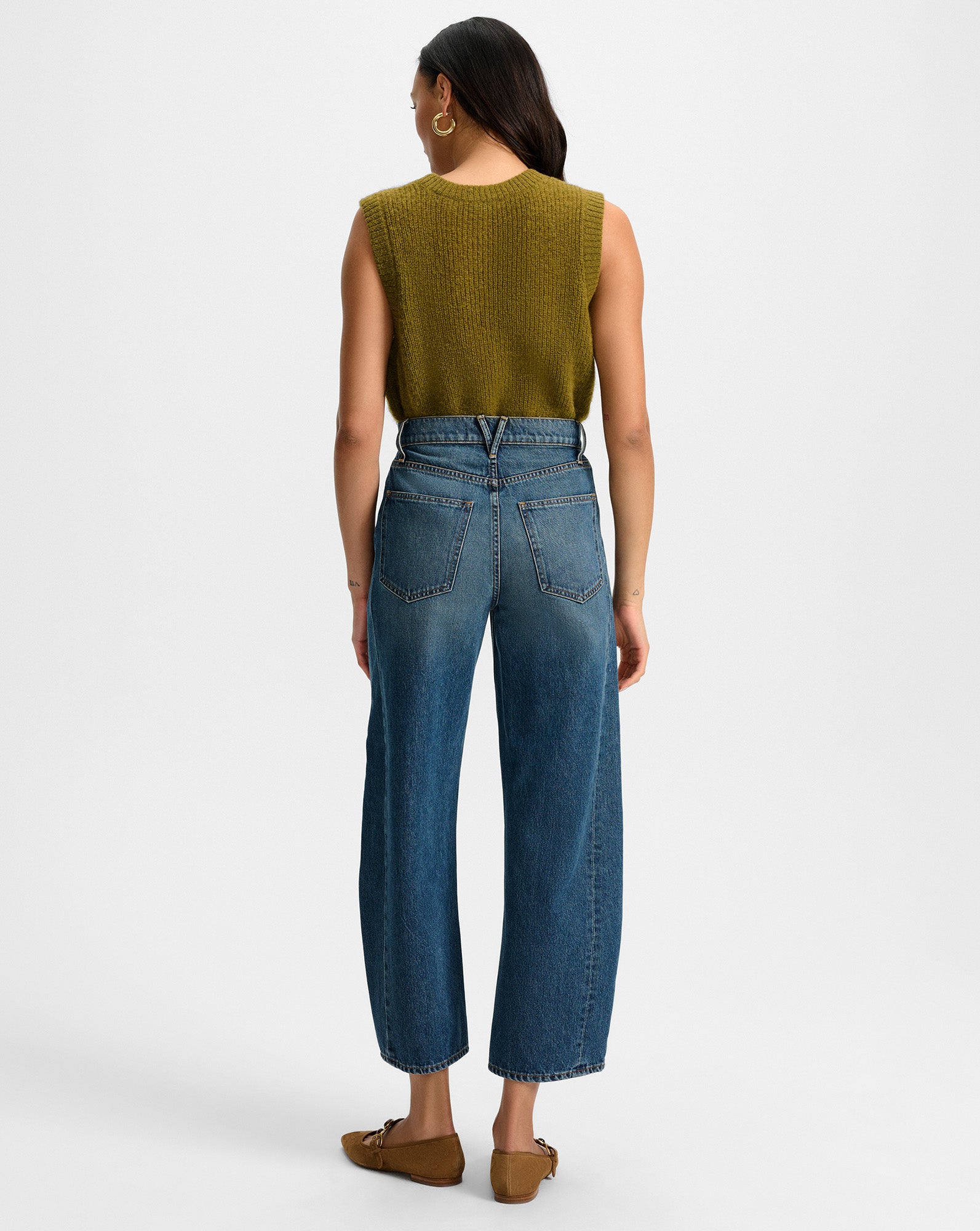 Jovana Mohair Sweater Vest in Moss Green | Veronica Beard