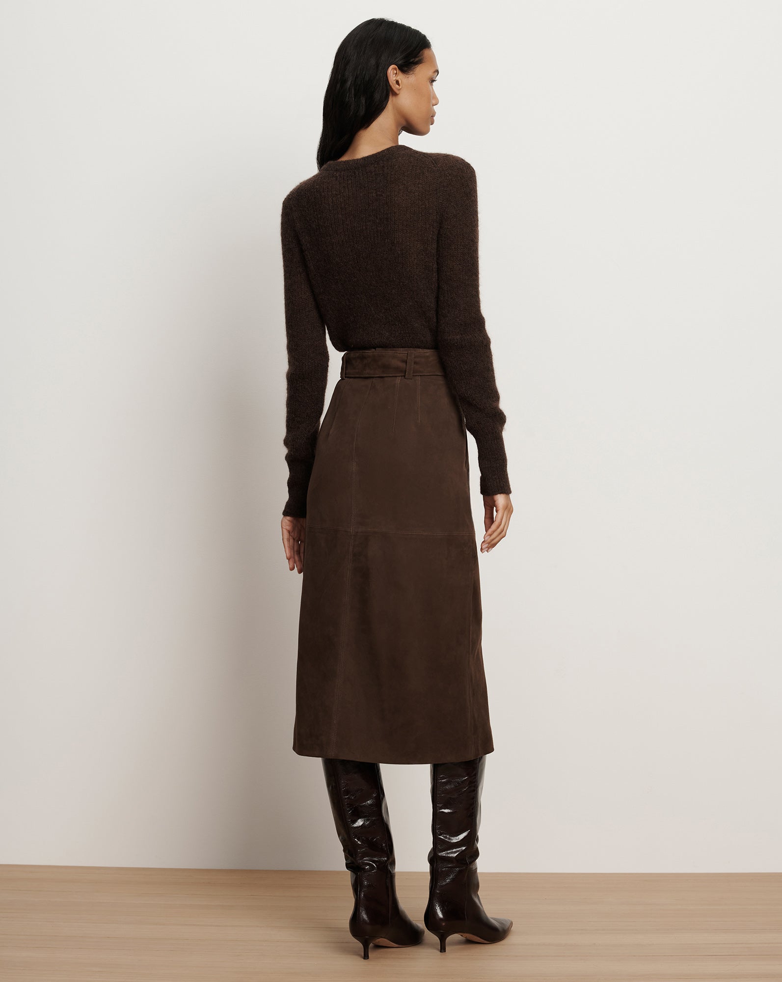 Gilmour Mohair Cardigan in Dark Brown | Veronica Beard