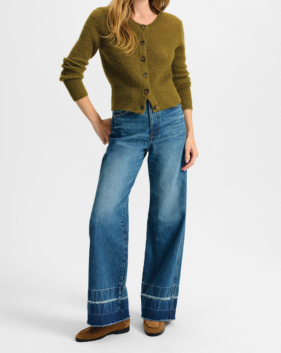Gilmour Mohair Cardigan in Moss Green | Veronica Beard