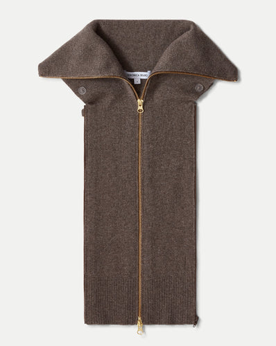 Veronica Beard Beach Cashmere Dickey - Heather Dark Umber