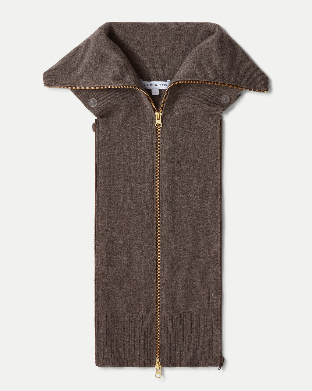 Veronica Beard Beach Cashmere Dickey - Heather Dark Umber