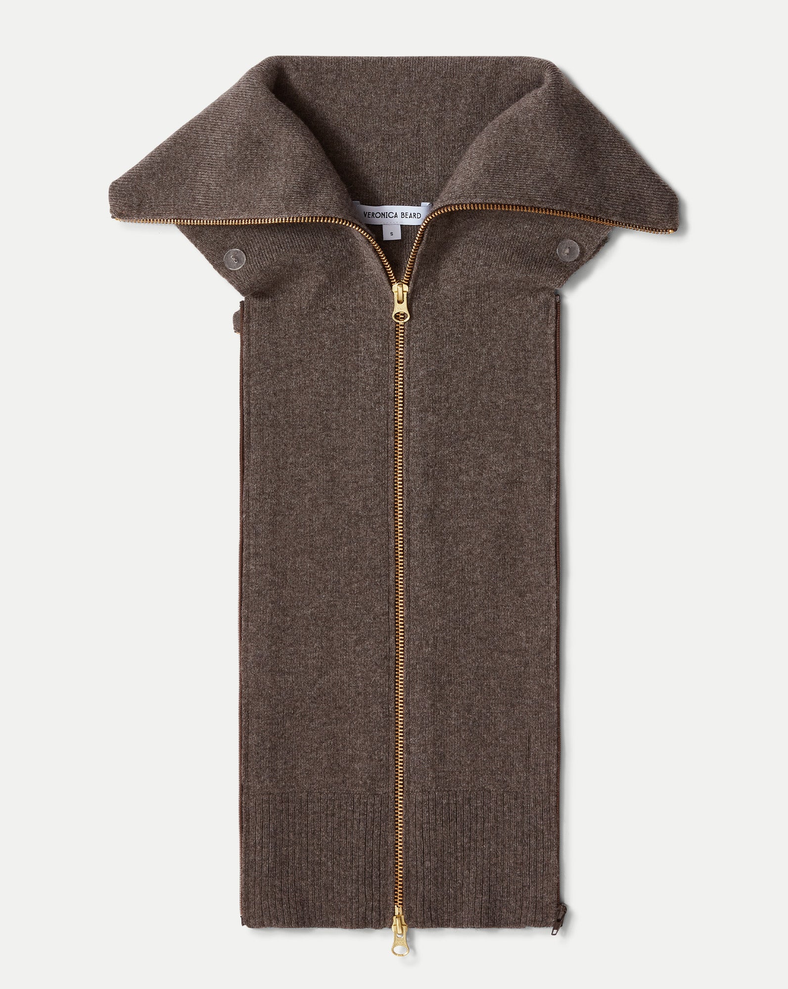 Veronica Beard Beach Cashmere Dickey - Heather Dark Umber