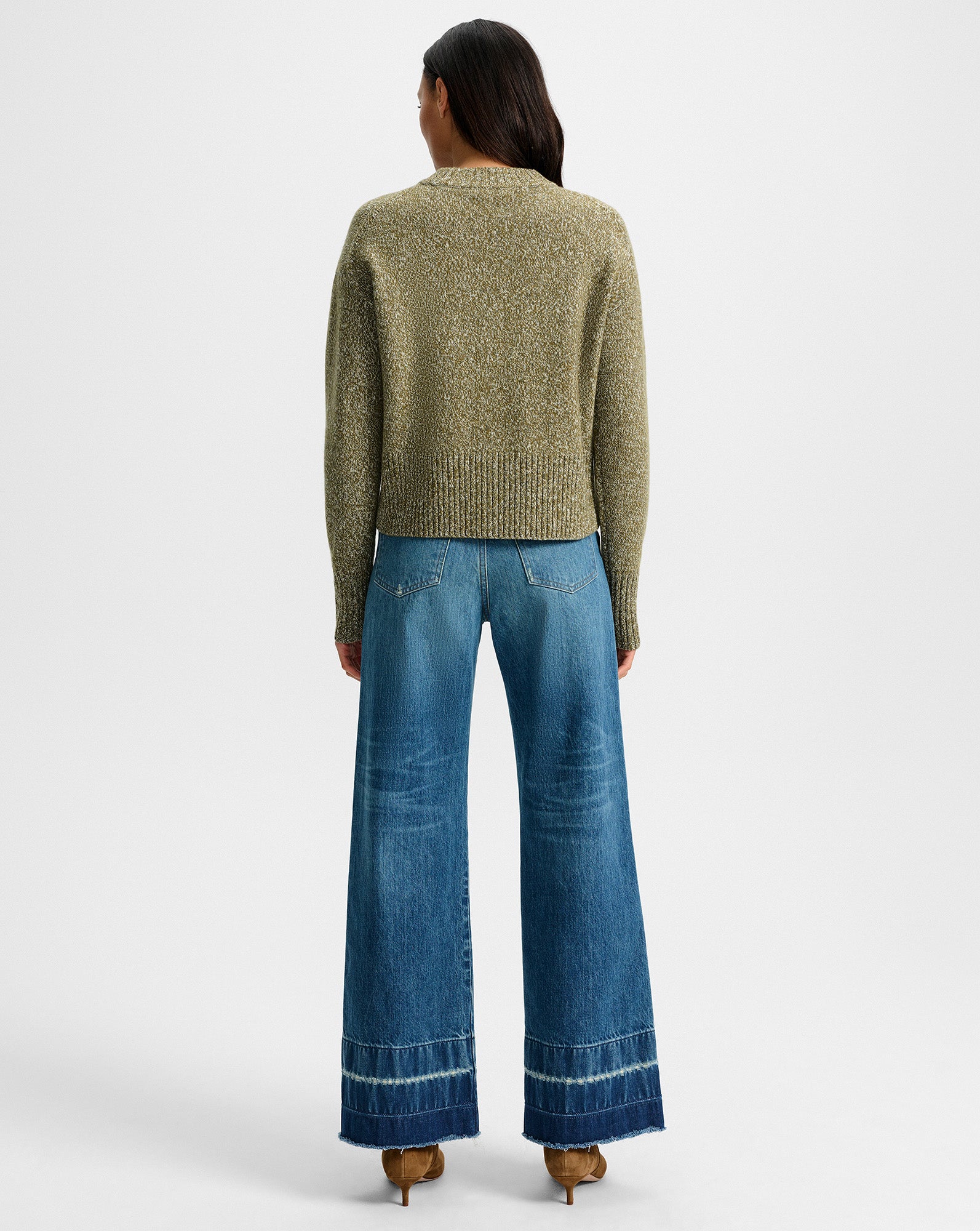 Andi Cashmere Sweater in Green Cypress Multi | Veronica Beard