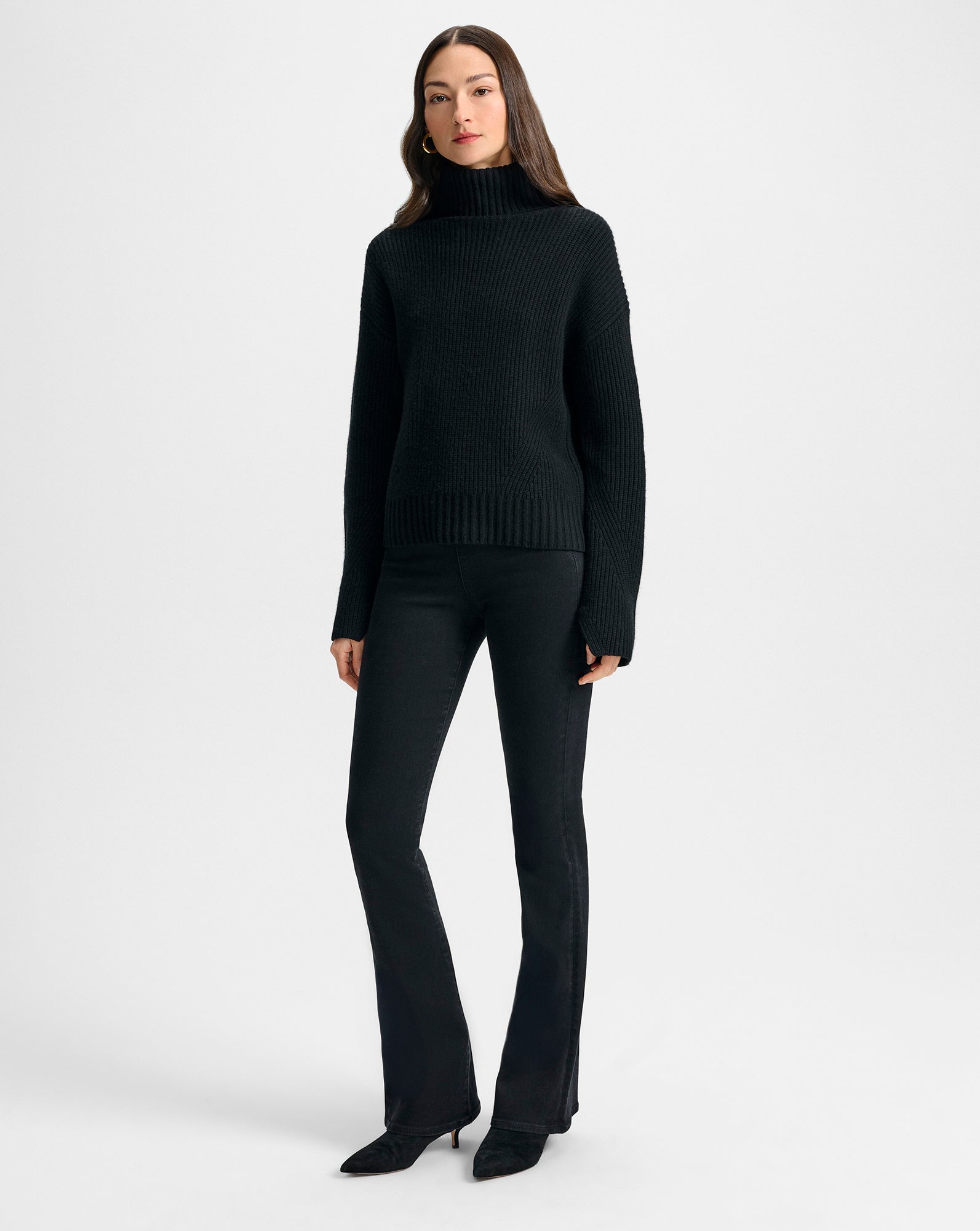 Matilda Cashmere Turtleneck Sweater in Black | Veronica Beard