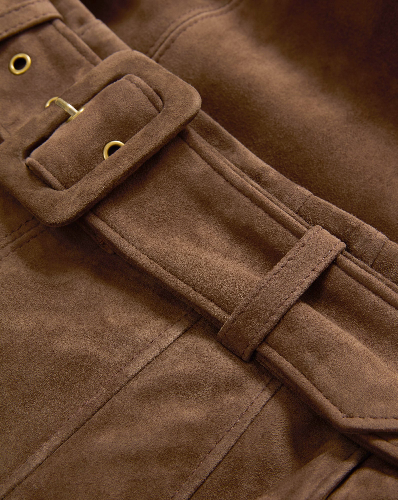 Veronica Beard Alexie Suede Midi Skirt - Mocha