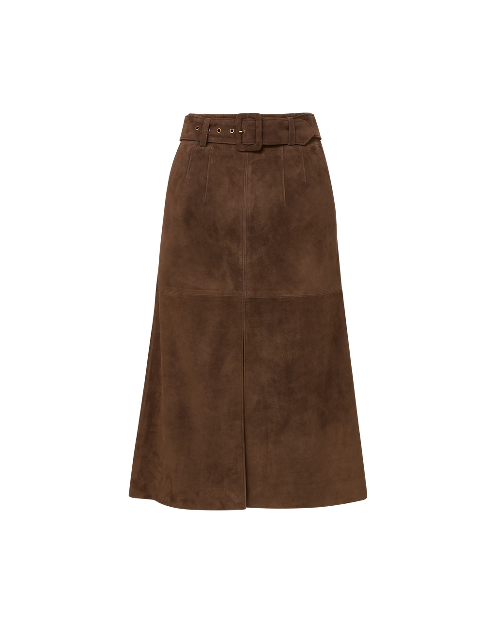 Veronica Beard Alexie Suede Midi Skirt - Mocha