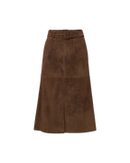 Veronica Beard Alexie Suede Midi Skirt - Mocha