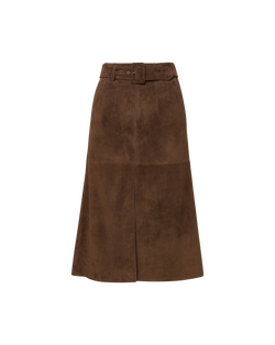 Veronica Beard Alexie Suede Midi Skirt - Mocha