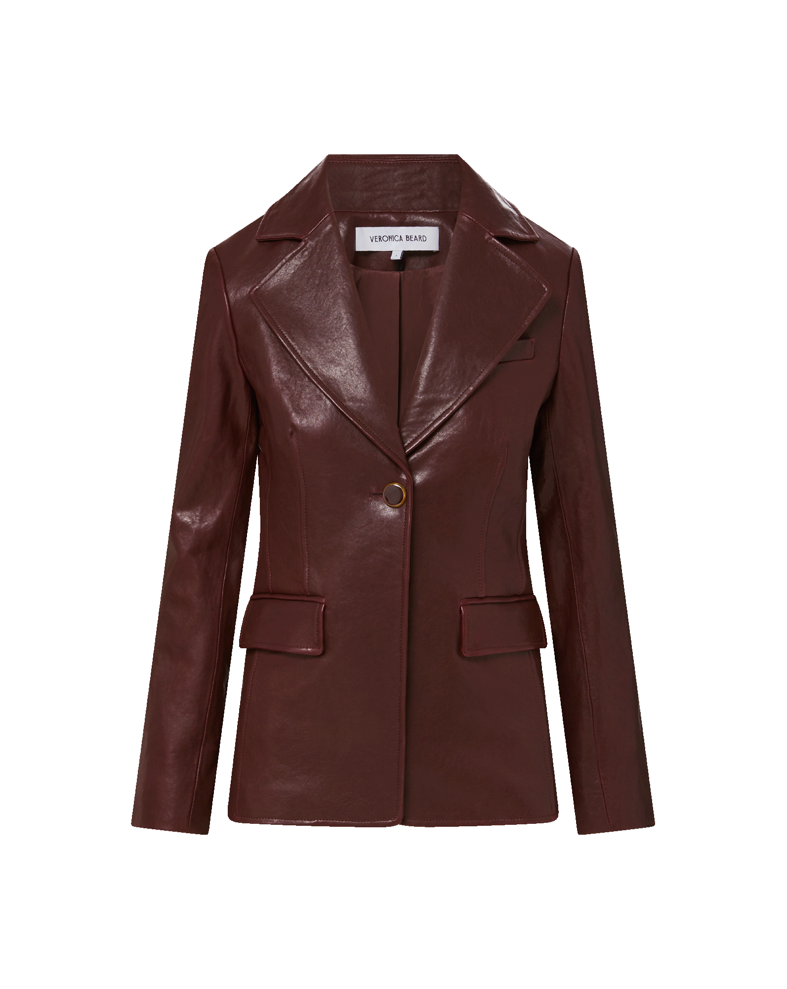 Veronica Beard Kessler Leather Dickey Jacket | Raisin