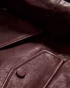 Veronica Beard Bateman Cropped Leather Jacket - Raisin