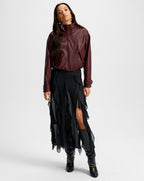 Veronica Beard Bateman Cropped Leather Jacket