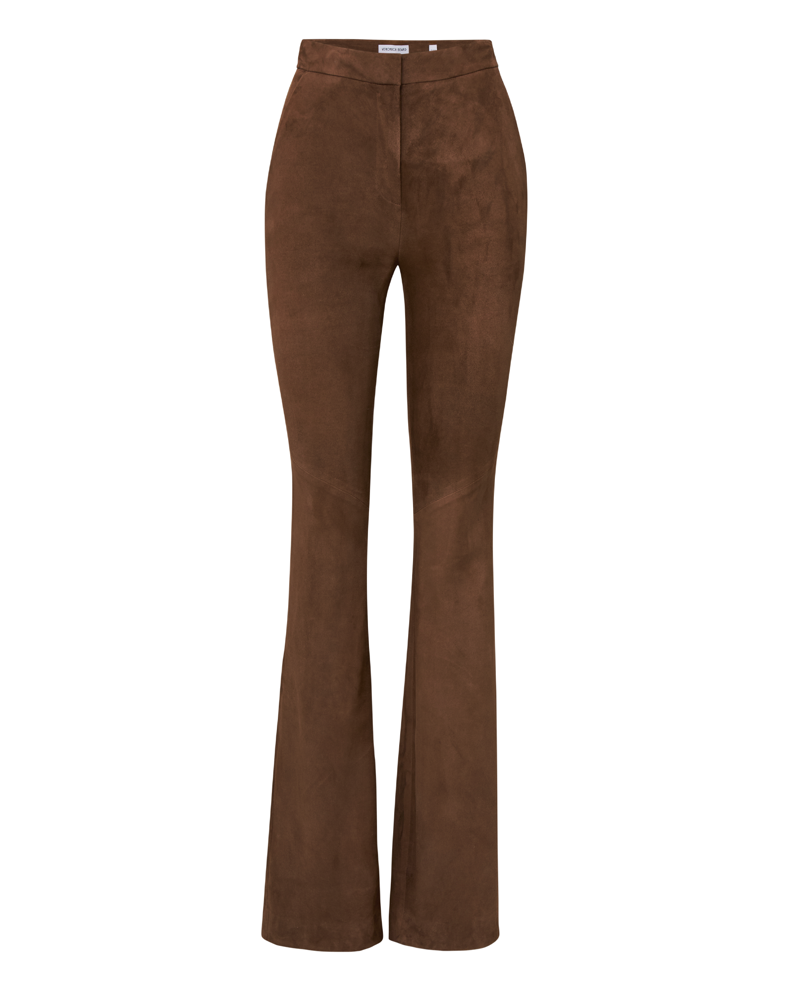 Gracie Suede Flare Pant in Mocha Brown | Veronica Beard