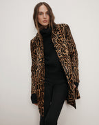 Veronica Beard Shelley Calf Hair Dickey Coat - Camel Multi