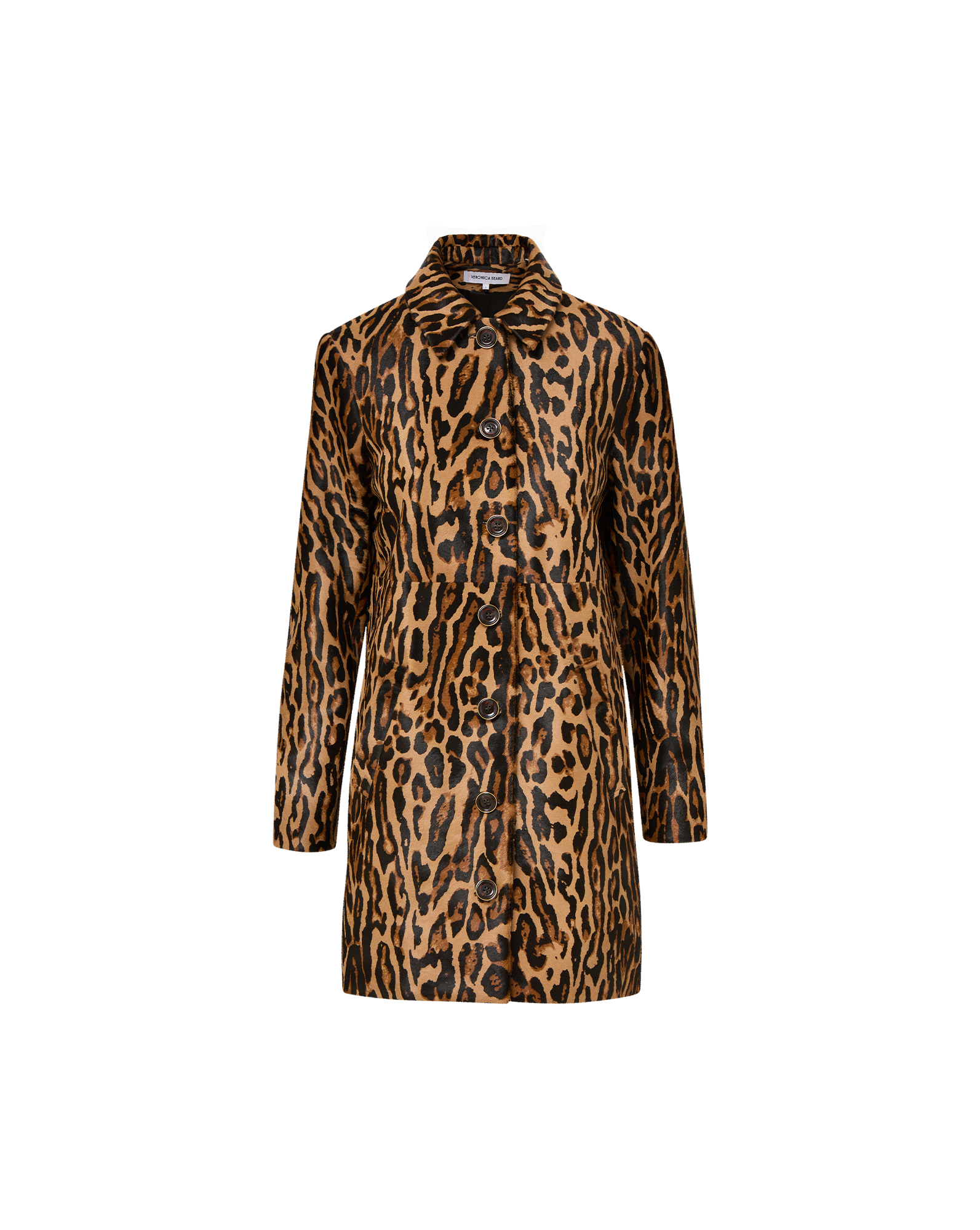 Veronica Beard Shelley Calf Hair Dickey Coat - Camel Multi