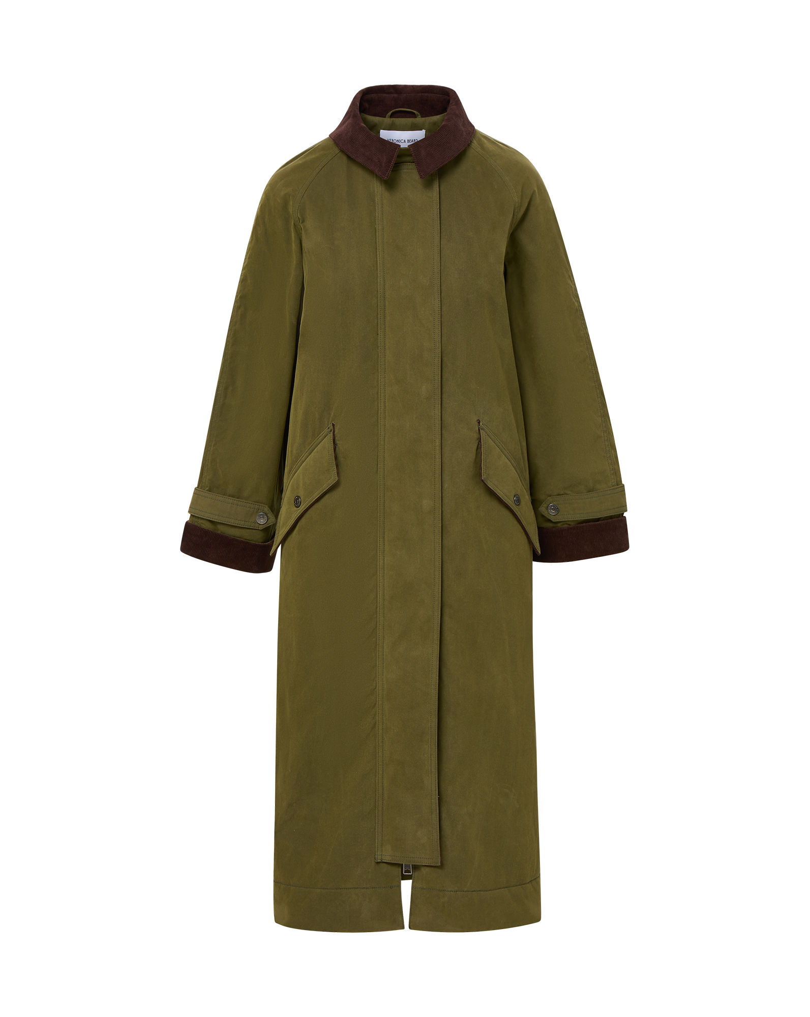 Dietz Coated Field Coat in Green Army | Veronica Beard