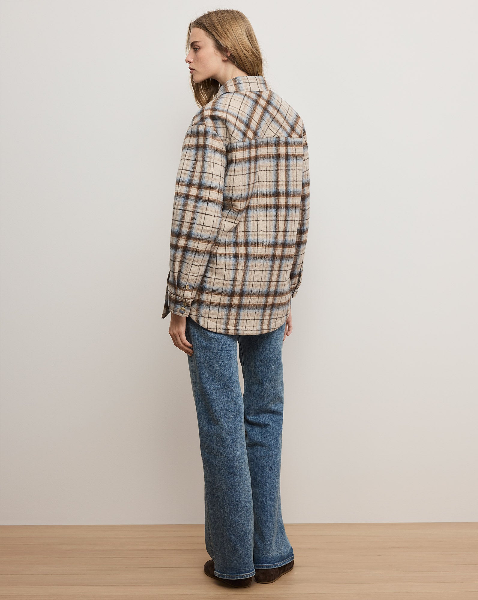 Veronica Beard Mikaela Belted Shacket - Whisky Multi Plaid
