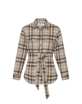 Veronica Beard Mikaela Belted Shacket Whisky Multi Plaid