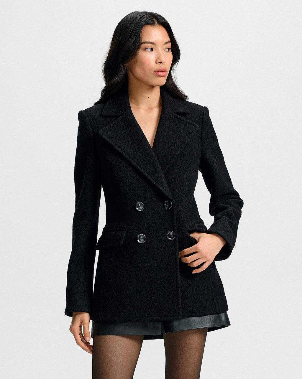 Veronica Beard Duran Wool Coat - Black