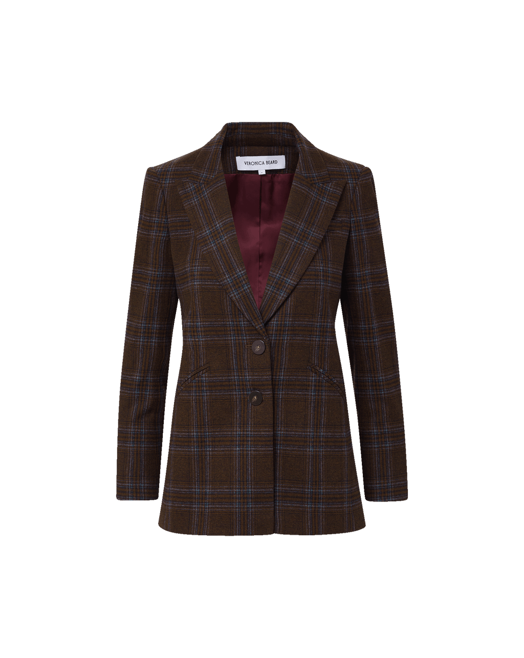 Veronica Beard Maci Plaid Dickey Jacket - Brown Multi