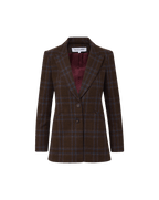 Veronica Beard Maci Plaid Dickey Jacket - Brown Multi