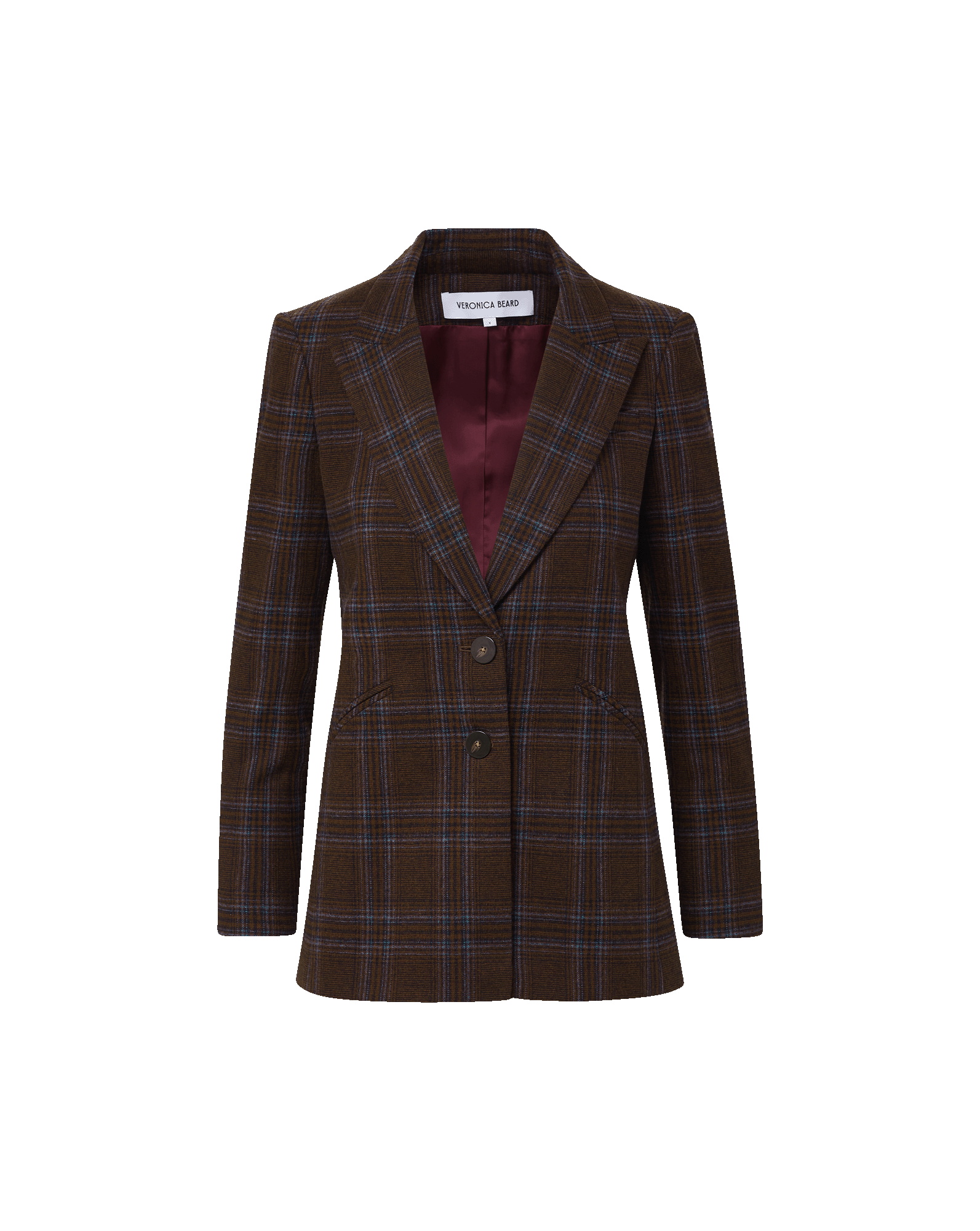 Veronica Beard Maci Plaid Dickey Jacket - Brown Multi